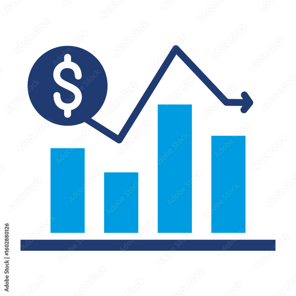 Stock Investment Icon Vector Illustration Blue Version Stock Investment Icon Vector Illustration Blue Version