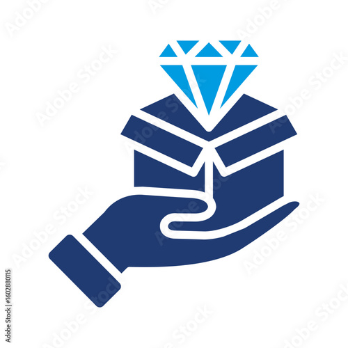 Value Proposition Icon Vector Illustration Blue Version