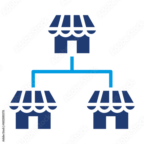 Franchising Icon Vector Illustration Blue Version