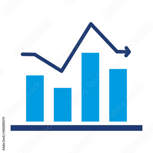 Fluctuate Icon Vector Illustration Blue Version
