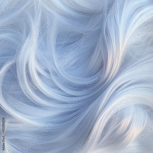 Soft Flowing Texture of Light Blue Silk Hair Detailed Background for Use in Various Creative Projects and Designs