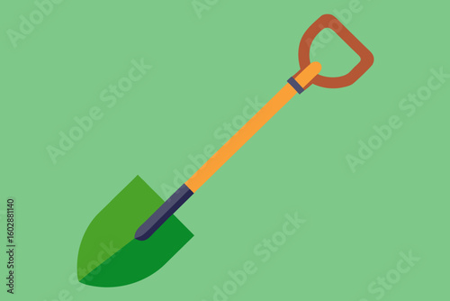 Vector illustration of a gardening shovel in a clean and minimalistic style