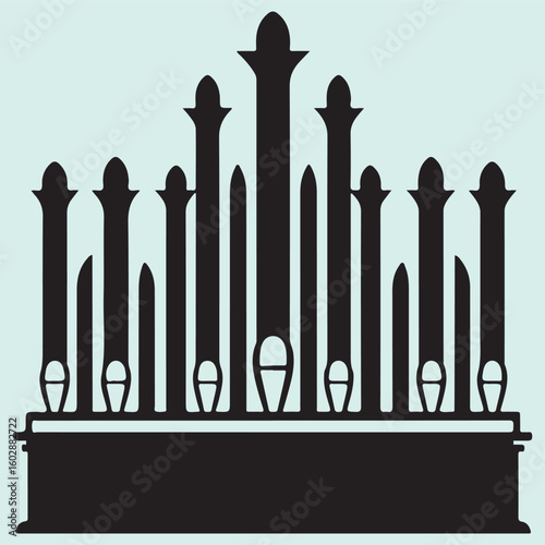 Silhouette of a Pipe Organ