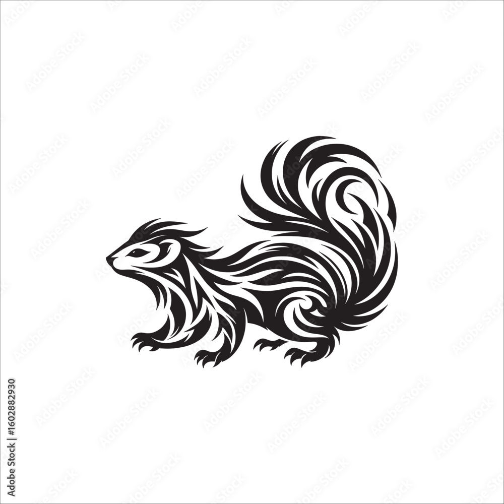 Obraz premium Agouti Silhouette Vector Illustration of Wild Rodent Animal in Black on White Background for Nature Art and Design