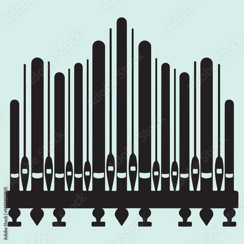 Pipe Organ Silhouette Vector Design