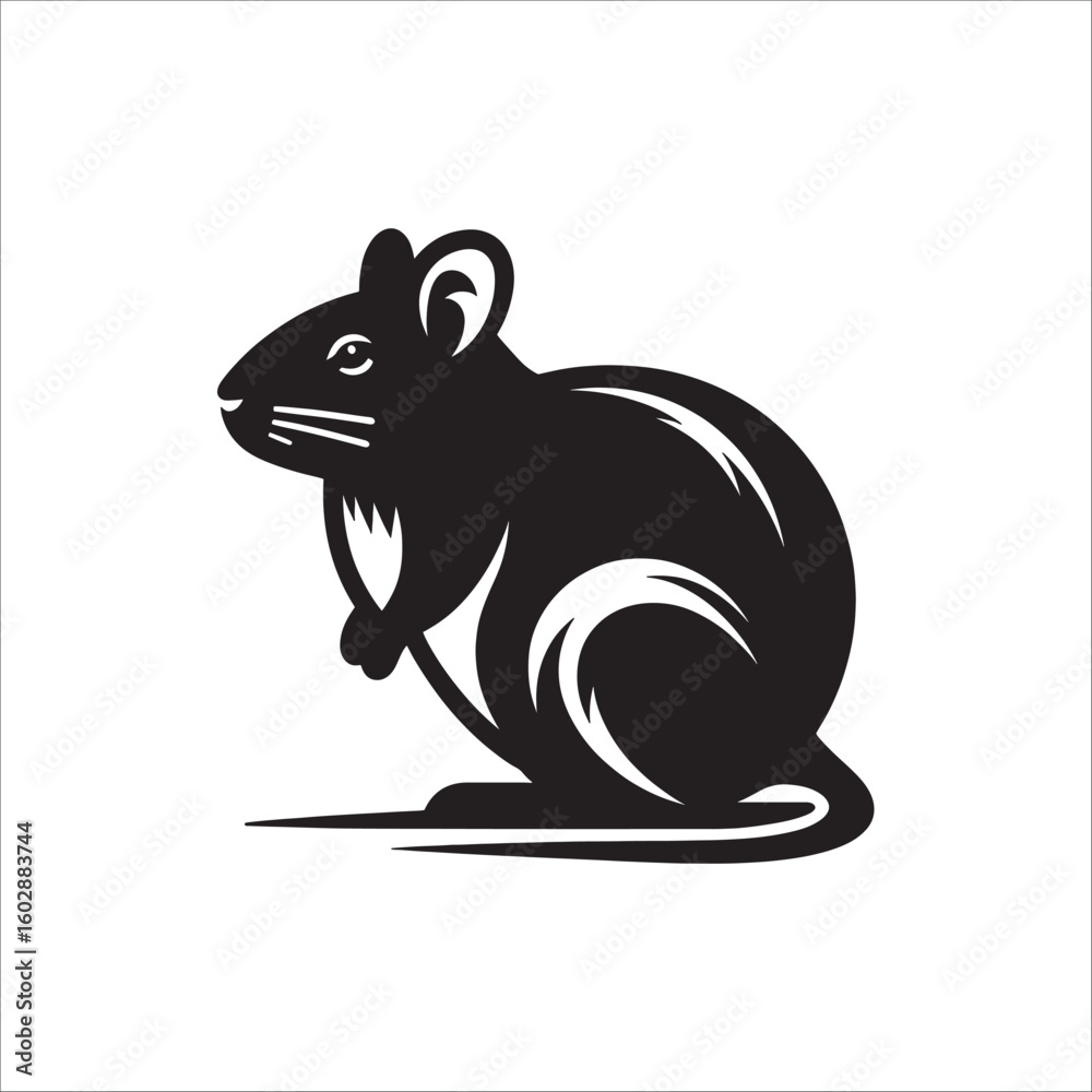 Obraz premium WebFloral Agouti Silhouette SVG with Swirling Vines for Cricut and Laser Cutting Botanical Animal Clipart Black Outline Art