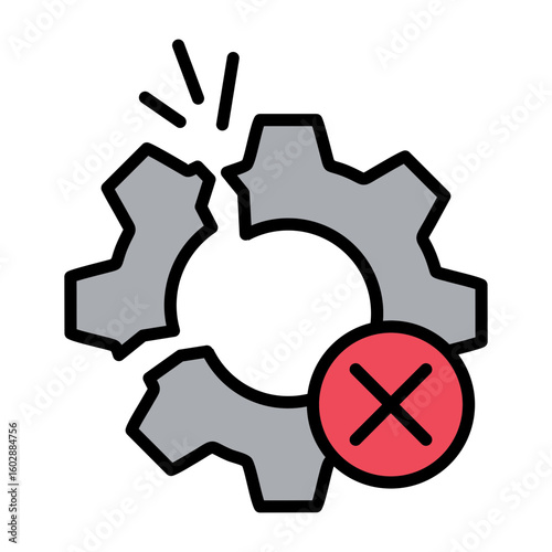 Failure Icon Vector Illustration Color Version