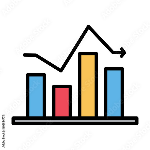 Fluctuate Icon Vector Illustration Color Version