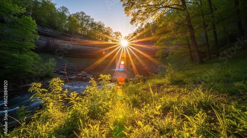 Sunrise Over Scenic River Gorge