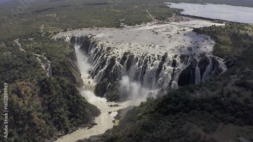 Aerial, Ruacana Falls, Kunene, Namibia