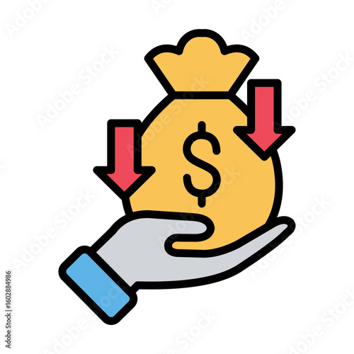 Revenue Stream Icon Vector Illustration Color Version