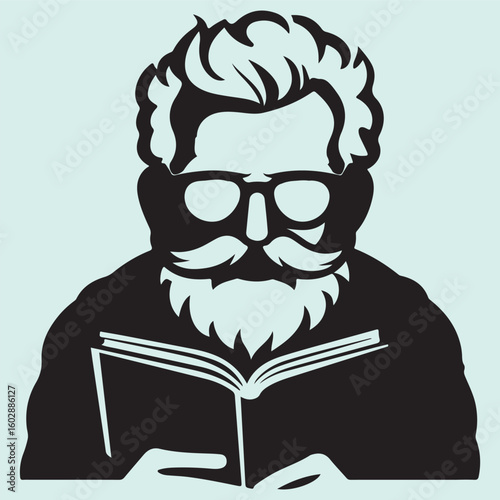 Santa Wearing Glasses Silhouette Icon