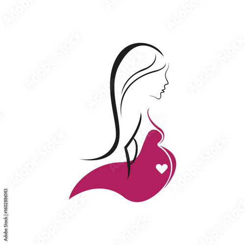 Pregnant template vector icon
