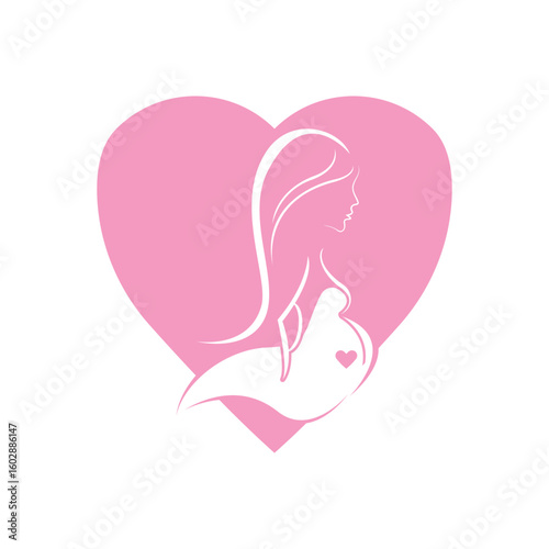 Pregnant template vector icon