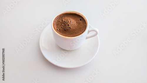 Turkish Coffee in White Cup