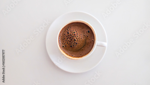 Turkish Coffee in White Cup