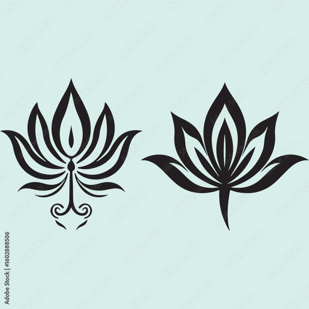 Fototapeta premium Silhouette of a Set of Saffron