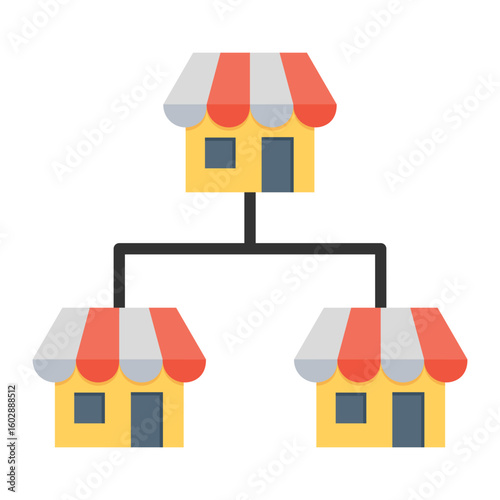 Franchising Icon Vector Illustration Flat Version