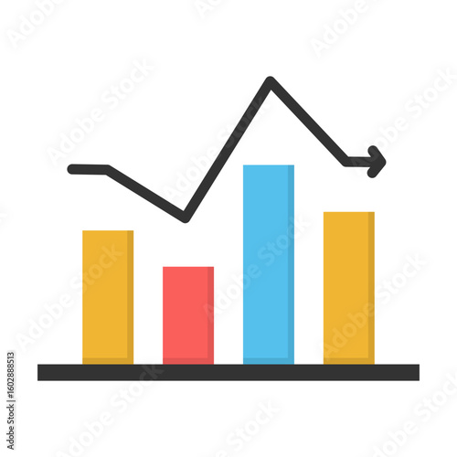 Fluctuate Icon Vector Illustration Flat Version