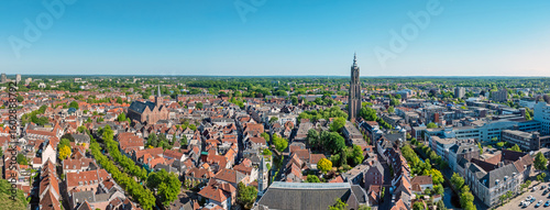 Bild auf Leinwand Aerial panorama from the city Amersfoort with the Koppelpoort in the Netherlands
