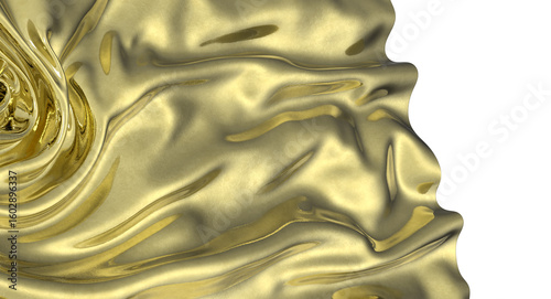 Shiny gold fabric drapes gr...