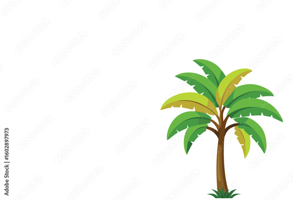 Obraz premium Vector illustration of an isolated banana tree