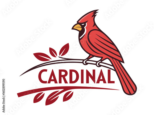 Wallpaper Mural Vibrant Red Cardinal Perched on a Branch, Perfect for Nature Lovers Torontodigital.ca