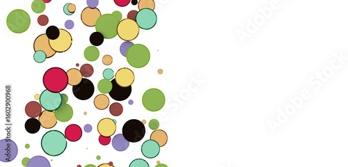 Colorful confetti on white ...