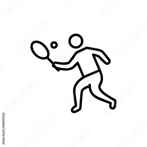 Tennis player hitting forehand shot vector illustration in a silhouette style