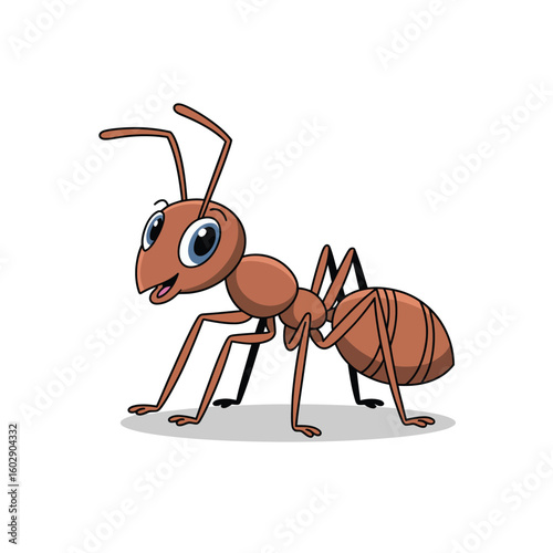 Cute cartoon ant illustration with big eyes