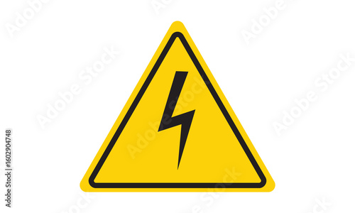 Free Download High Voltage Warning Sign with Lightning Bolt Symbol - GFXLoad