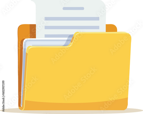 Yellow file folder icon for business data storage