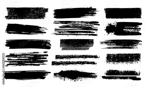 Creative grunge paint texture box with hand-drawn brush strokes, spray splashes, and vector stencil lines. Artistic brush pen marks, splatters, stains, and watercolor effects.