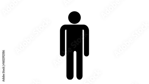 Male Person Icon Vector Silhouette Design,  Commonly used in public signage, user interfaces, or identity graphics to represent a person or male gender.