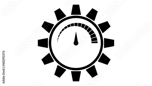 gauge meter, symbolizing settings, measurement, or control in a digital or mechanical system. Perfect for applications involving engineering, performance monitoring, or system adjustments.