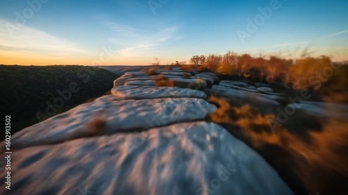 Sunset Cliff Overlook with Fall Foliage