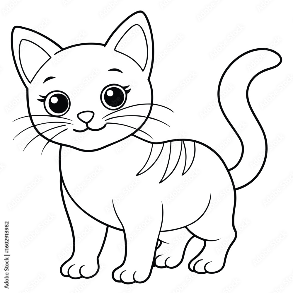 Obraz premium cat outline illustration