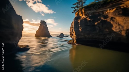 Sunset at Secret Beach, Olympic National Park