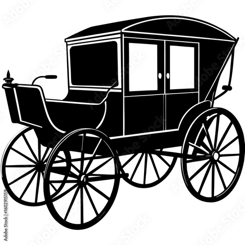 Classic horse drawn carriage silhouette