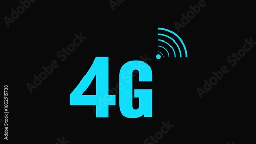 4G Network signal animation. radio wave signal with fast speed network concept. 4G Network signal animation. radio wave signal with fast speed network concept
