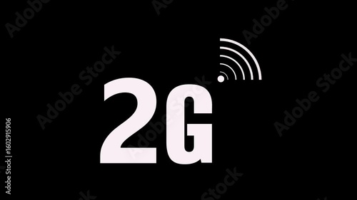 2G Network signal animation. radio wave signal with fast speed network concept. 2G Network signal animation. radio wave signal with fast speed network concept
