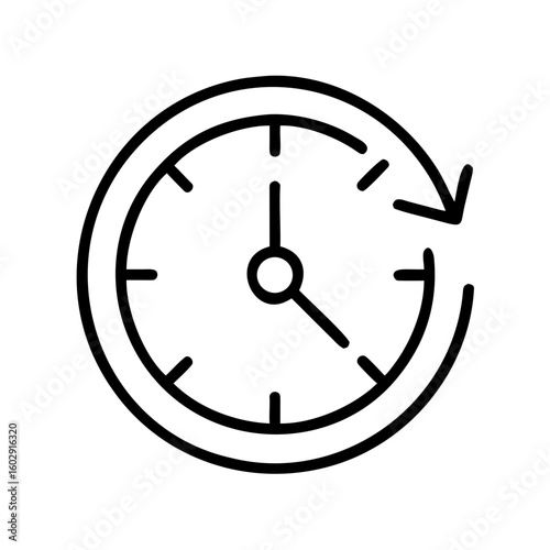Clock icon with circular arrow indicating time reversal  