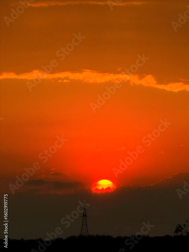 sunset in the city