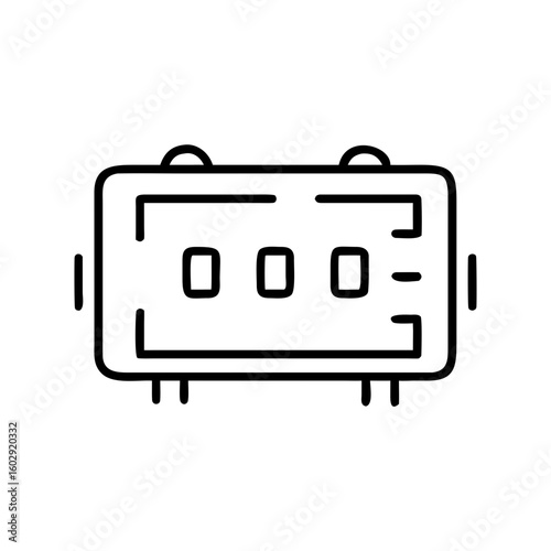 Radiation warning sign in simple flat vector style  