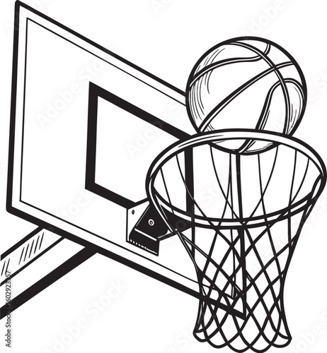 basketball hoop and ball