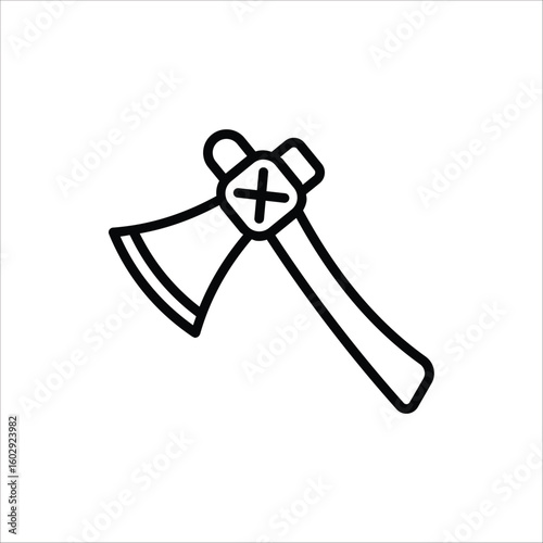 Axe icon. Axe silhouette vector illustration for camping, chopping, cutter, wood, web designing icons and projects. Vector illustration on white background.