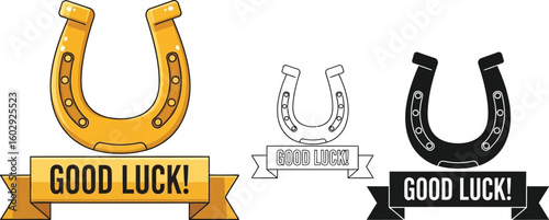 Horseshoe good luck charm vector illustration for st patrick's day and more designs