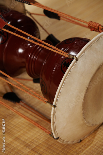 This is a traditional Korean musical instrument, Janggu.
