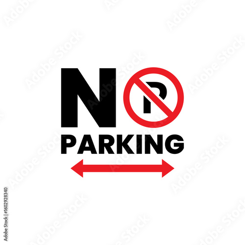 Urban restriction sign showing no parking traffic rule