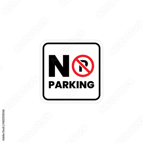 Urban restriction sign showing no parking traffic rule